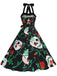 1950s Halloween Skull Halter Lace-Up Dress, vintage dress, retro fashion, rockabilly, pin-up fashion - perfect for women who love vintage and retro fashion