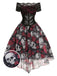 1950s Halloween Skull Rose Lace Mesh Dress: timeless style reimagined