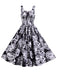 1950s Halloween Skull Sleeveless Swing Dress - vintage dress, retro fashion, rockabilly