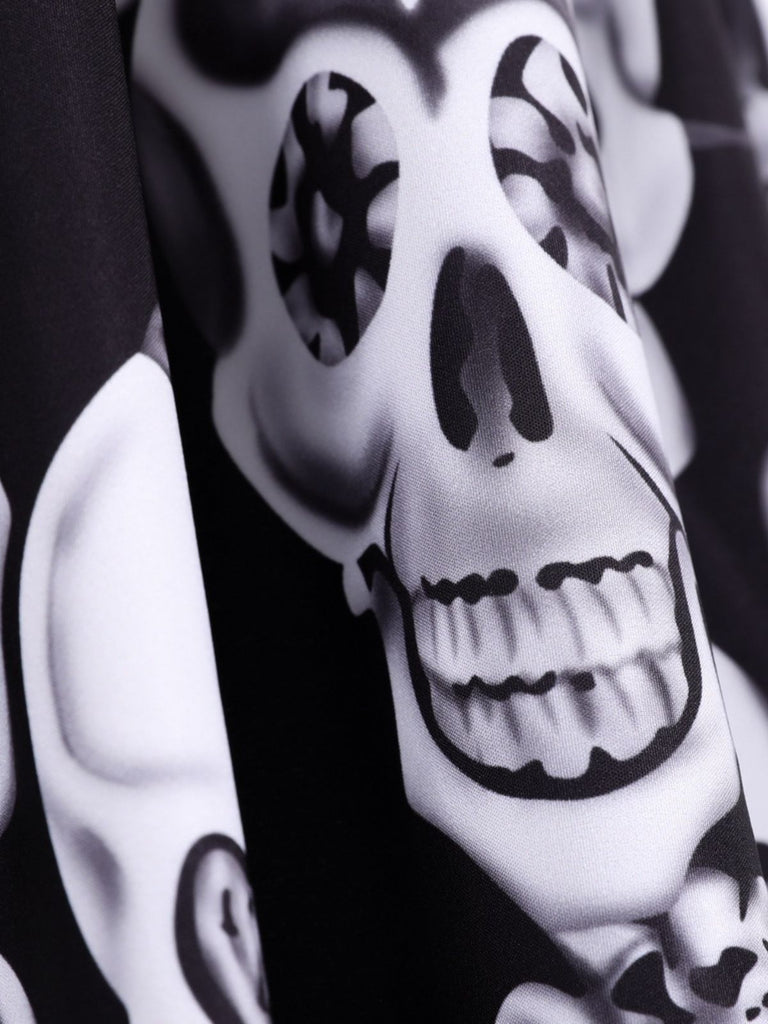 1950s Halloween Skull Sleeveless Swing Dress - vintage dress, retro fashion, rockabilly