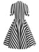 1950s Halloween Striped Hollow Collar Dress, vintage dress, retro fashion, rockabilly, pin-up fashion - perfect for women who love vintage and retro fashion
