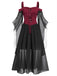 1950s Halloween Witch Transparent Sleeves Strap Dress, vintage dress, retro fashion, rockabilly, pin-up fashion - vintage inspired fashion