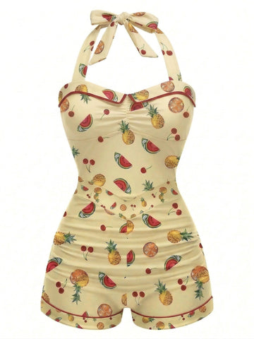 old fashioned swim dress Atlantic Beach One Piece Retro Swimsuit With Skirt Cute Dot Swim Dress