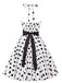 1950s Halter Contrast Polka Dots Belted Dress — a 1950s silhouette that turns sidewalks into runways