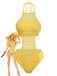 1950s Halter Cut-Out Solid One-Piece Swimsuit - vintage swimsuit, pin-up style