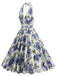 1950s Halter Floral Sleeveless Dress: where 1950s romance meets her modern spirit