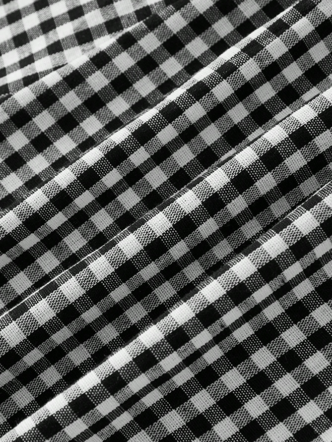 1950s Halter Gingham Plaids Bow Romper - vintage jumpsuit, retro fashion