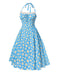 Blue 1950s Halter Lace Daisy Dress — the kind of 1950s dress that makes strangers smile