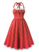 1950s Halter Lace Patchwork Polka Dots Dress: where 1950s romance meets her modern spirit