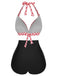 She's wearing 1950s Halter Plaids Lace-Up Swimsuit and the whole beach remembers the 1950s