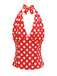 1950s Halter Polka Dots Backless Top - vintage fashion, retro style
