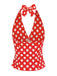 1950s Halter Polka Dots Backless Top - vintage fashion, retro style