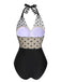 Black 1950s Halter Polka Dots Mesh Swimsuit — because 1950s glamour never goes out of style