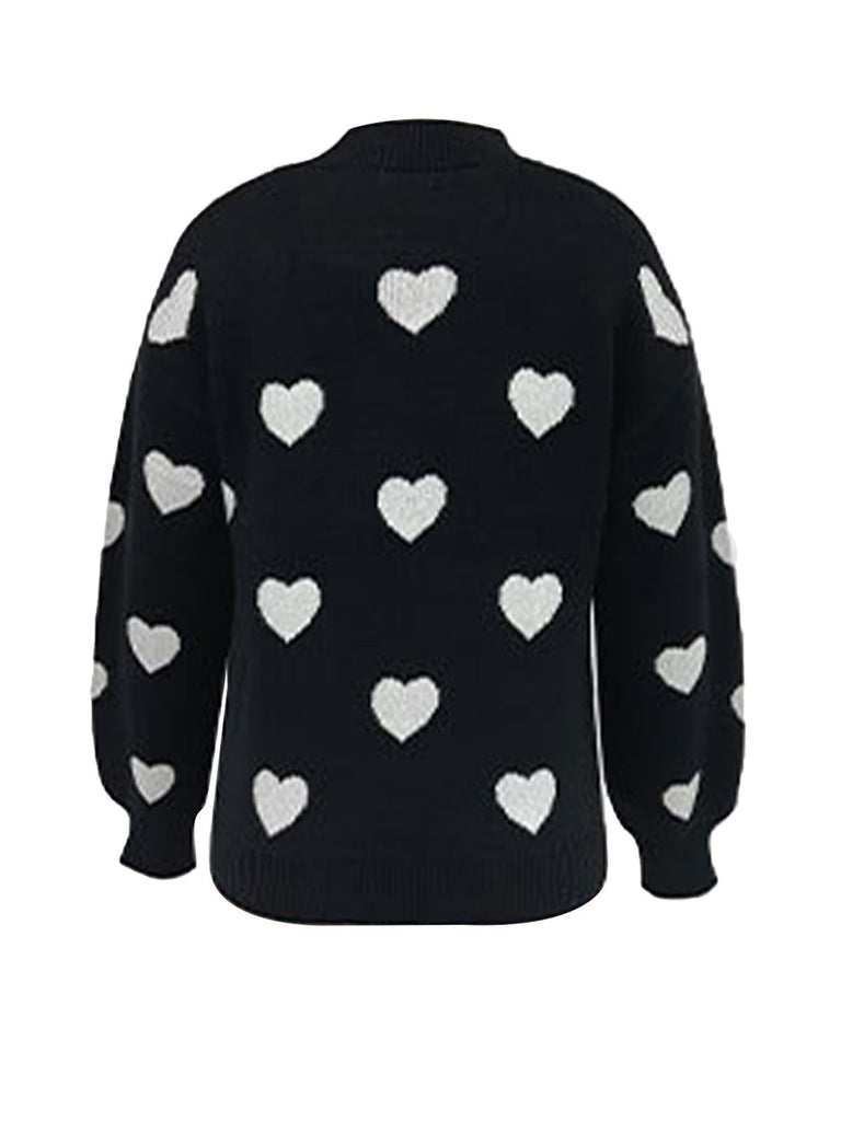 1950s Heart Dots Knitted Solid | 1950s | vintage fashion, retro style