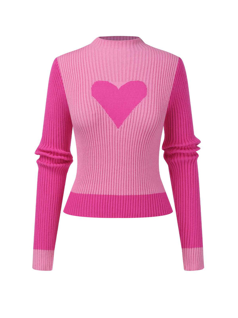 1950s Heart Knitted Patchwork Sweater: timeless 1950s elegance she makes her own