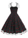 She slips into this 1950s Heart Mesh Patchwork Suspender Dress and suddenly it's a 1950s daydream