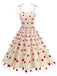 She slips into this 1950s Heart Mesh Patchwork Suspender Dress and suddenly it's a 1950s daydream