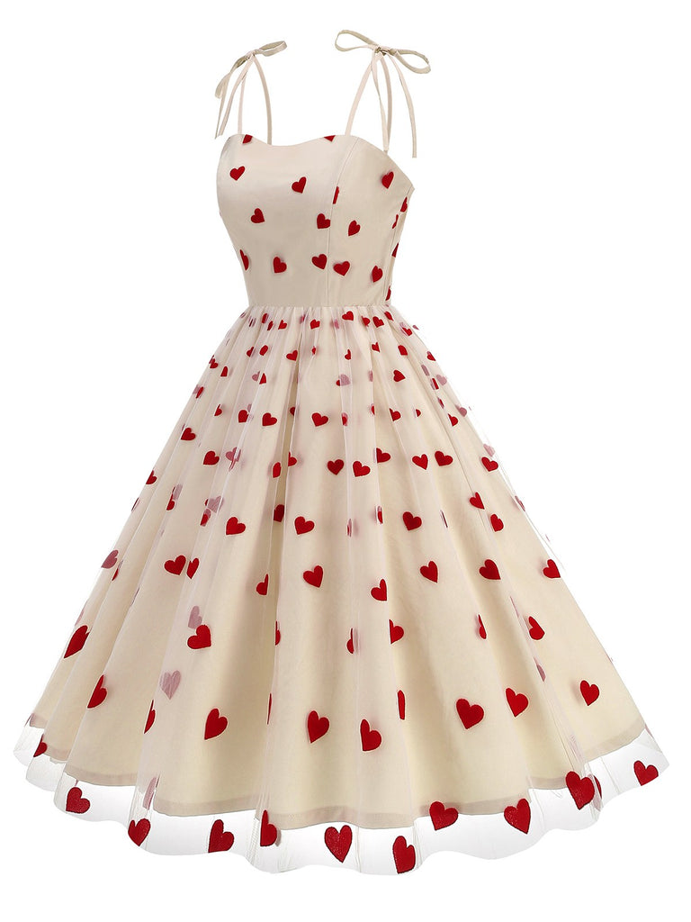1950s Heart Mesh Patchwork Suspender Dress: where 1950s romance meets her modern spirit
