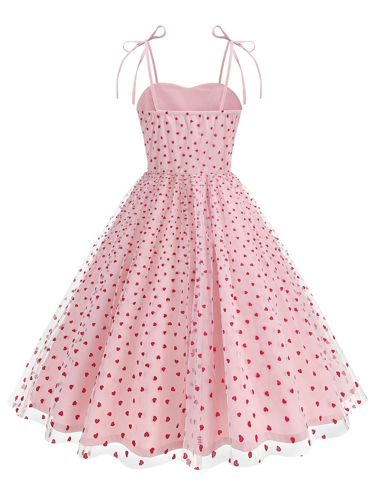 1950s Heart Mesh Patchwork Suspender Dress: where 1950s romance meets her modern spirit