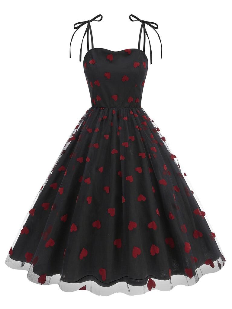 1950s Heart Mesh Patchwork Suspender Dress — the kind of 1950s dress that makes strangers smile