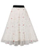 1950s High Waist Colorful Flower Skirt: 1950s grace for the woman who dances through life
