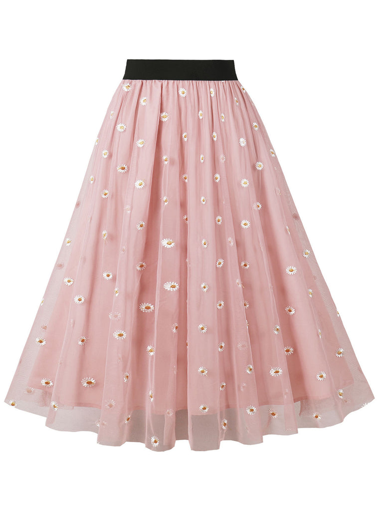 1950s High Waist Colorful Flower Skirt — because 1950s glamour deserves an encore