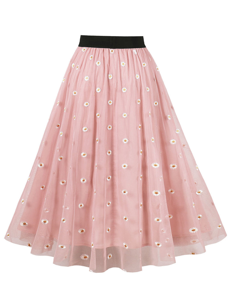 1950s High Waist Colorful Flower Skirt — 1950s femininity that moves with her mood