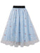 1950s High Waist Colorful Flower Skirt: 1950s grace for the woman who dances through life