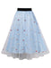 This 1950s High Waist Colorful Flower Skirt spins 1950s stories with every step