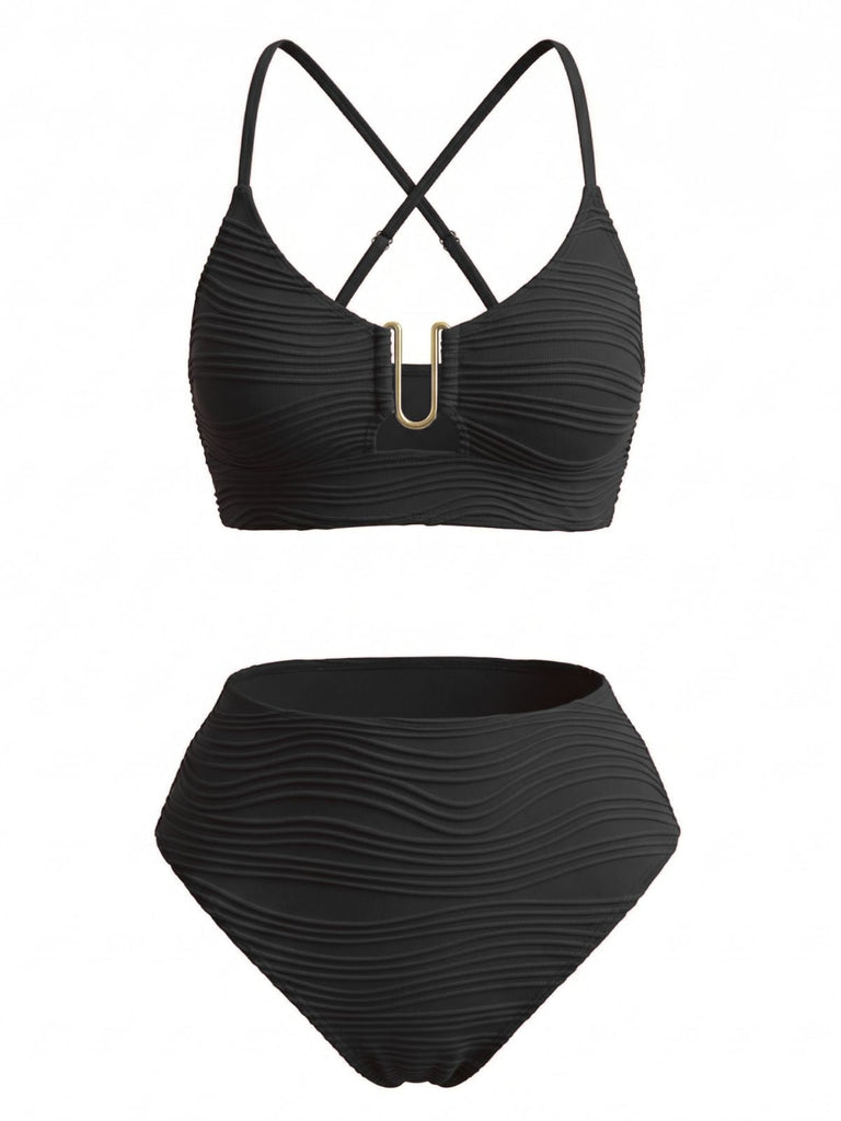 1950s High Waist Halter Tankini Set - vintage fashion, retro style