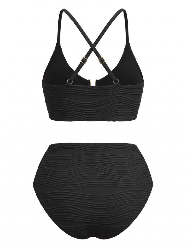 1950s High Waist Halter Tankini Set - vintage fashion, retro style