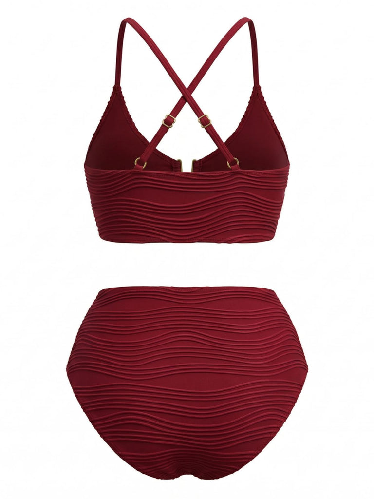 1950s High Waist Halter Tankini Set - vintage fashion, retro style