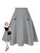 1950s High-Waist Plaids Button Pocket Skirt - vintage skirt, retro style