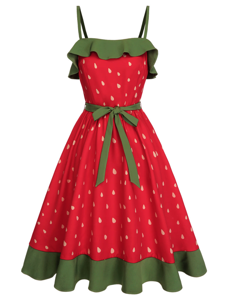 1950s Ice Ruffle Belt Dress - vintage dress, retro fashion, elegant style for vintage lovers