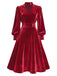 1950s Keyhole V-Neck Pearl Velvet Dress - vintage dress, retro fashion, rockabilly