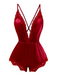 1950s Lace Satin Deep V Backless Sleep Romper - vintage jumpsuit, retro fashion
