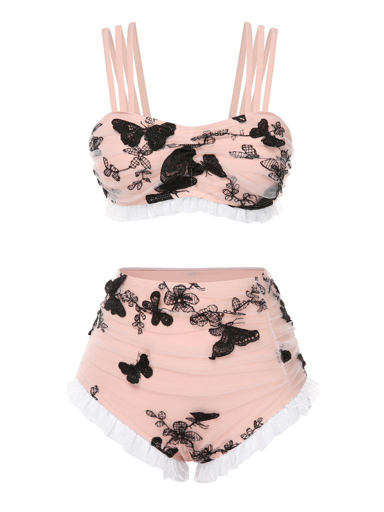 1950s Lace Strawberry Cami Tankini Set - vintage fashion, retro style
