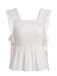1950s Lace-Trim Bows Pleated Babydoll Top, vintage top, retro blouse - perfect for women who love vintage and retro fashion