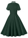 1950s Lapel Buttoned Short Sleeve Solid Dress — a 1950s silhouette that turns sidewalks into runways