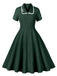 1950s Lapel Buttoned Short Sleeve Solid Dress — the kind of 1950s dress that makes strangers smile