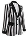 This 1950s Lapel Contrast Black & White Stripes Blazer is her armor of 1950s elegance