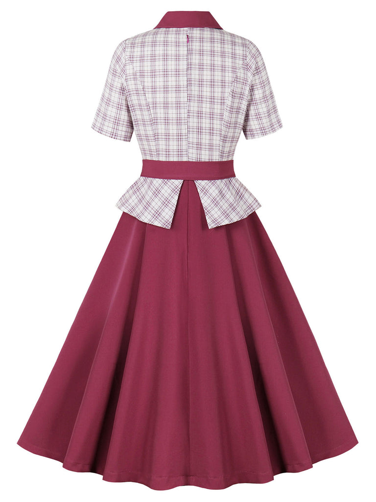 1950s Lapel Glen Check Belted Dress: where 1950s romance meets her modern spirit
