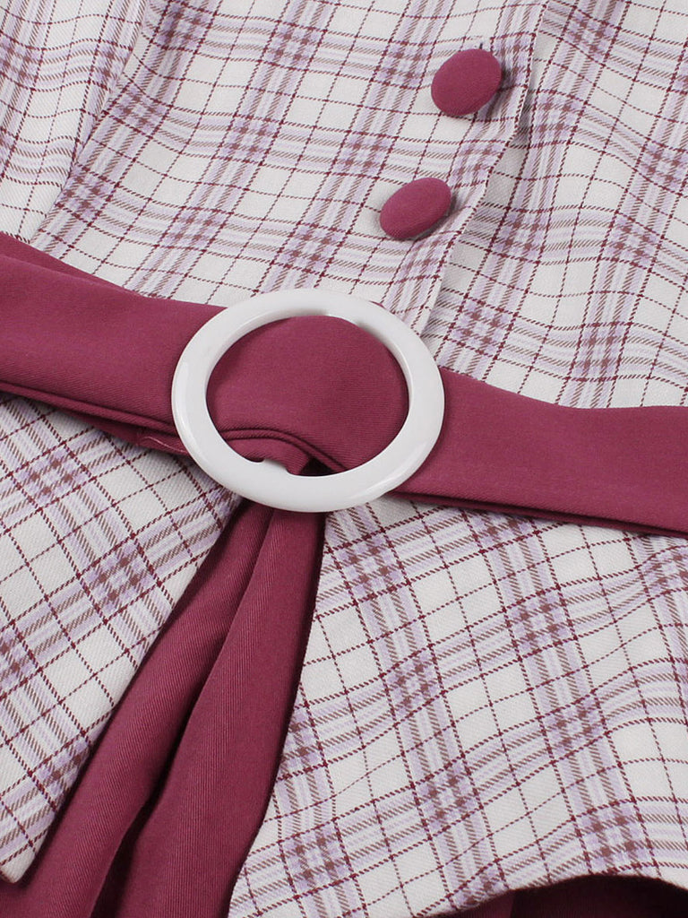 1950s Lapel Glen Check Belted Dress — the kind of 1950s dress that makes strangers smile