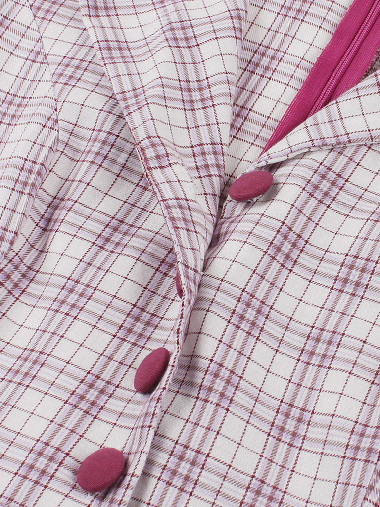 1950s Lapel Glen Check Belted Dress, vintage dress, retro fashion, rockabilly, pin-up fashion - perfect for women who love vintage and retro fashion