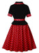 1950s Lapel Polka Dot Patchwork Swing Belted Dress - vintage dress, retro fashion, rockabilly