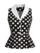 Red 1950s Vintage Polka Dot Top