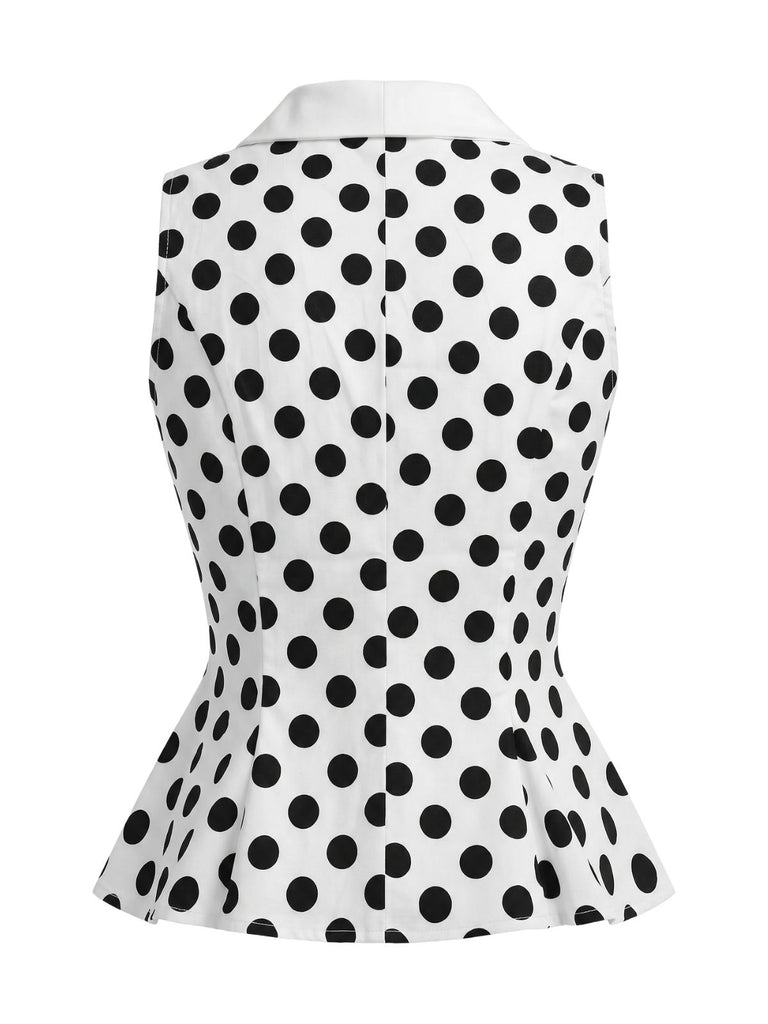 Red 1950s Vintage Polka Dot Top