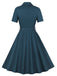 1950s Lapel Solid Buttons Belt Dress: where 1950s romance meets her modern spirit