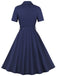 1950s Lapel Solid Buttons Belt Dress — the kind of 1950s dress that makes strangers smile