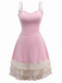 1950s Layered Hem Contrast Bow Strap Dress - vintage dress, retro fashion, rockabilly